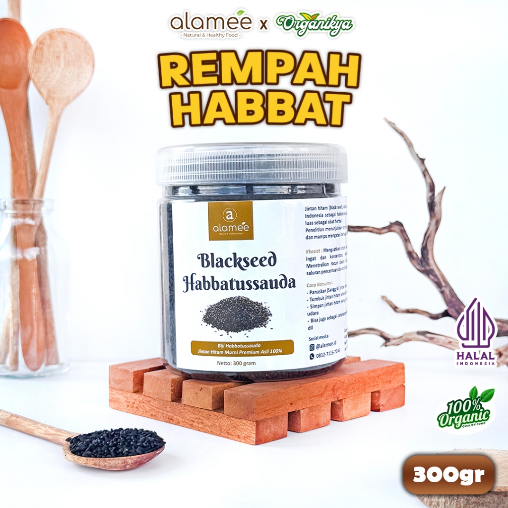 

ALAMEE Biji Habbatussauda Original Asli Jinten Hitam Jintan Habatusauda 300 gram organikya
