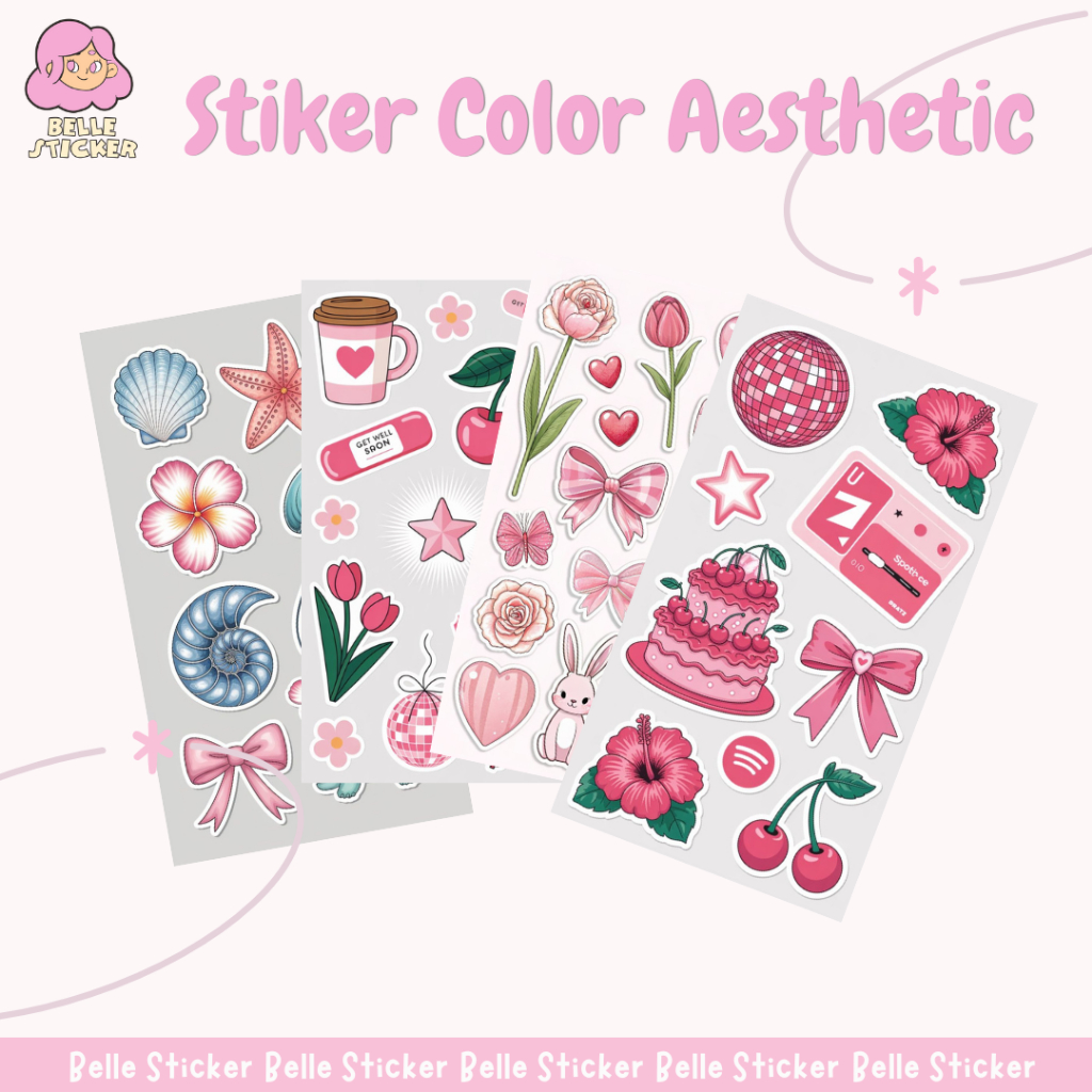 

Stiker Cute Pink Aesthetic Sticker Laptop Sticker Tumblr Sticker Lucu Sticker Diary (Bisa COD)