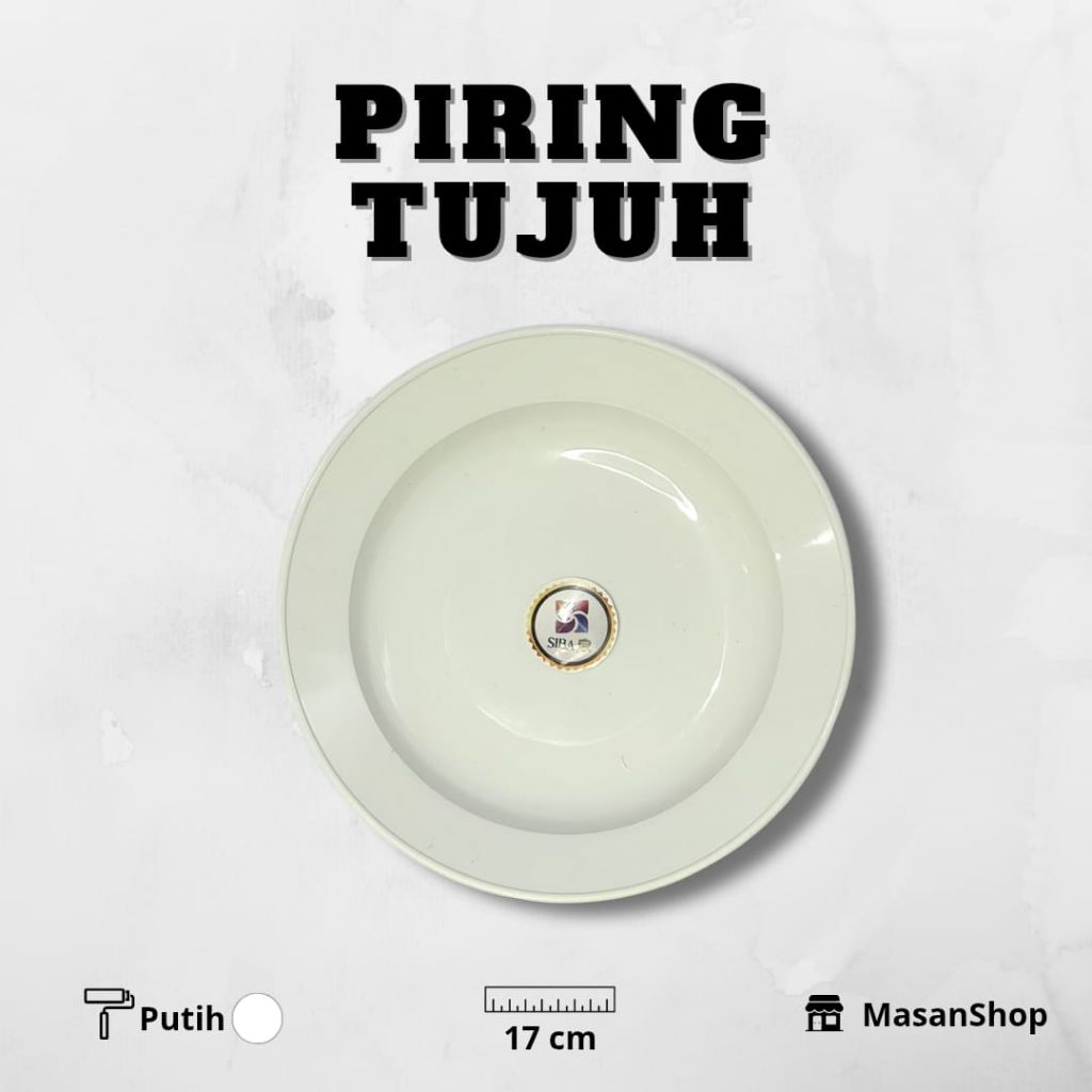 PIRING MAKAN PLASTIK TUJUH [1 LUSIN] FOOD GRADE WARNA PUTIH