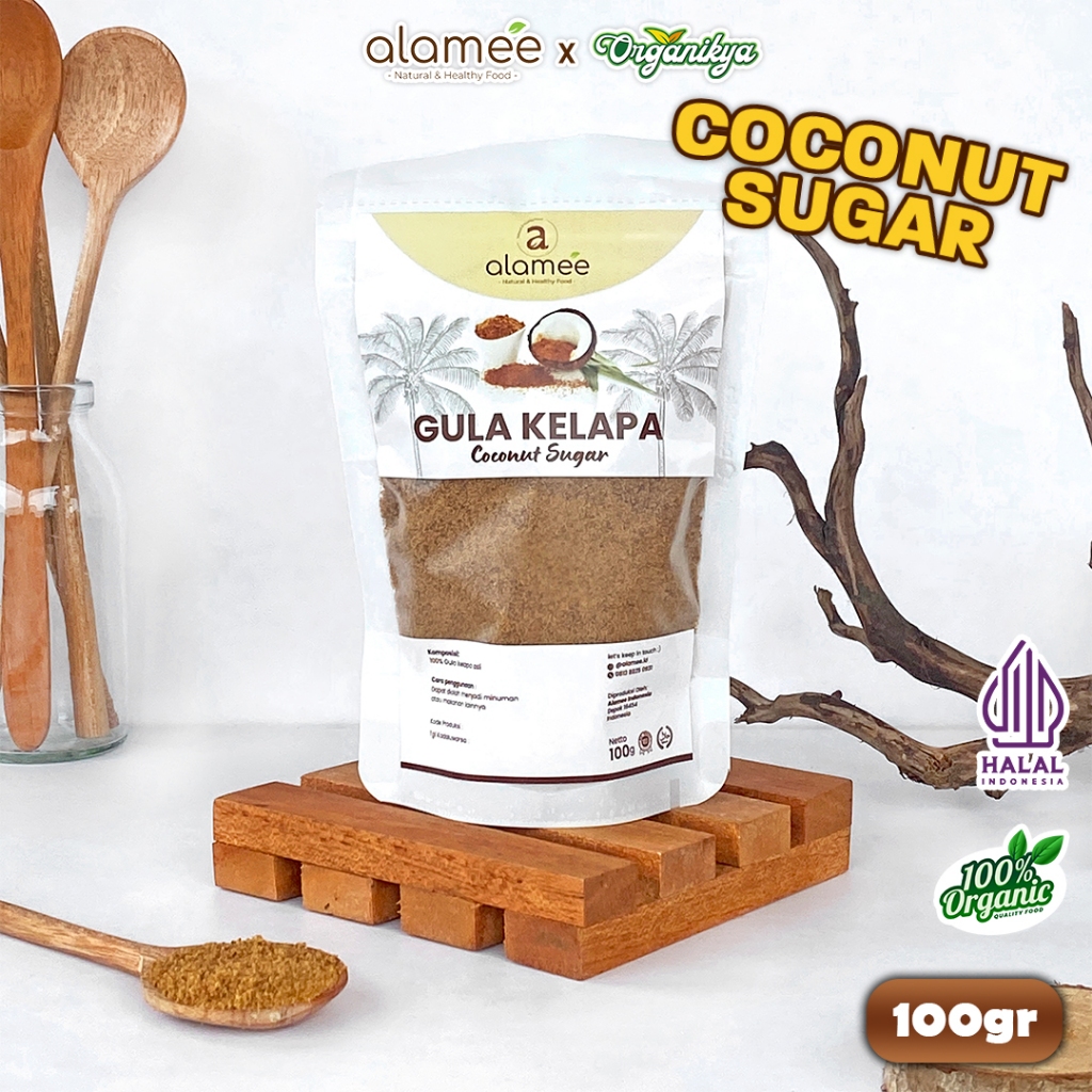 

ALAMEE Gula Semut Kelapa Organik Asli Bubuk Coconut Sugar Powder Natural Organic 100G organikya