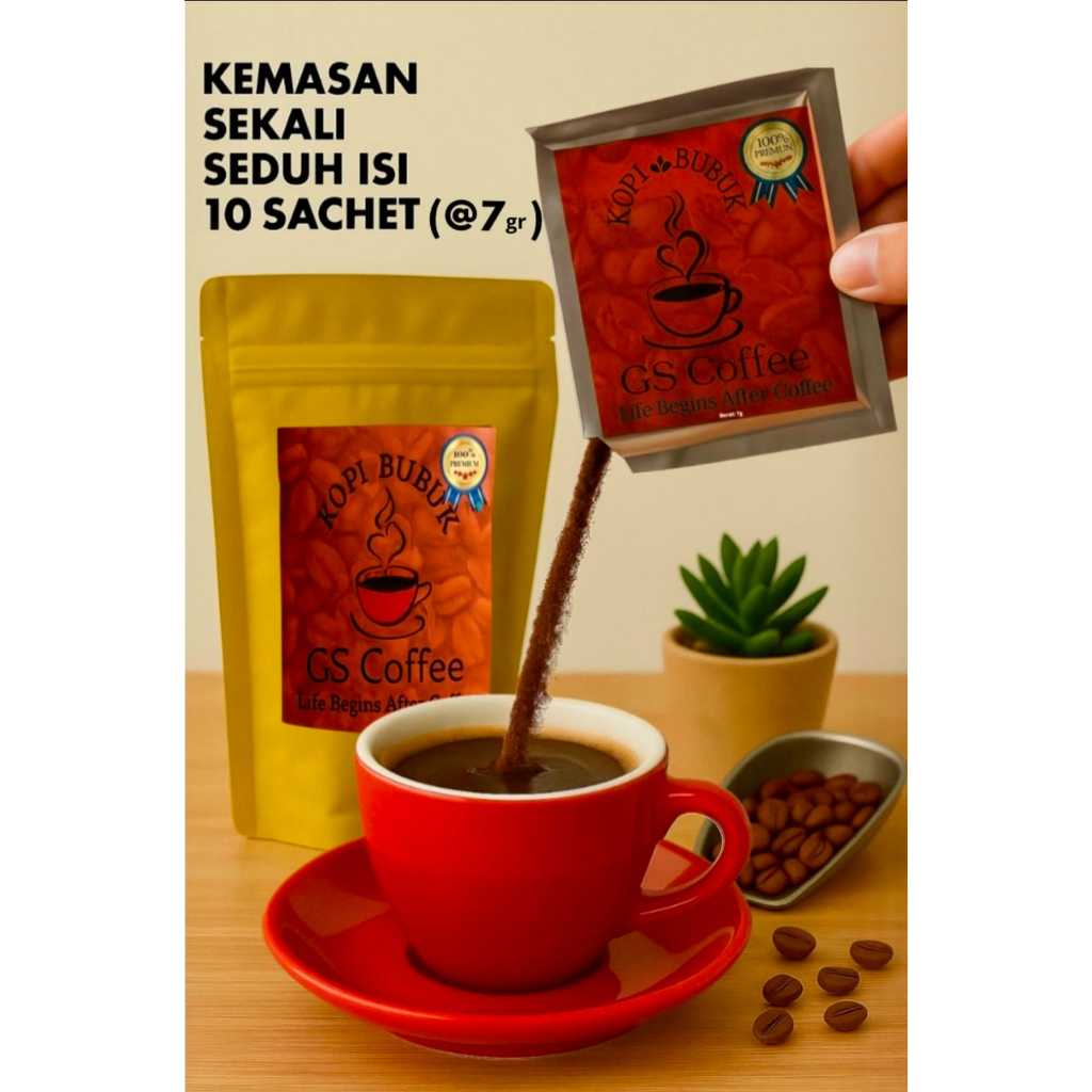 

7g ( ISI 10 SACHET ) KOPI HITAM BUBUK GS PREMIUM – KOPI HITAM PREMIUM QUALITY – KOPI HITAM PREMIUM