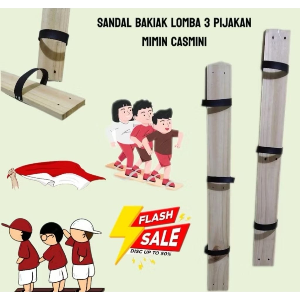 Bakiak Kayu / Sandal Bakiak Kayu / Mainan Tradisional Bakiak Kayu / Sendal Lomba 17Agustusan
