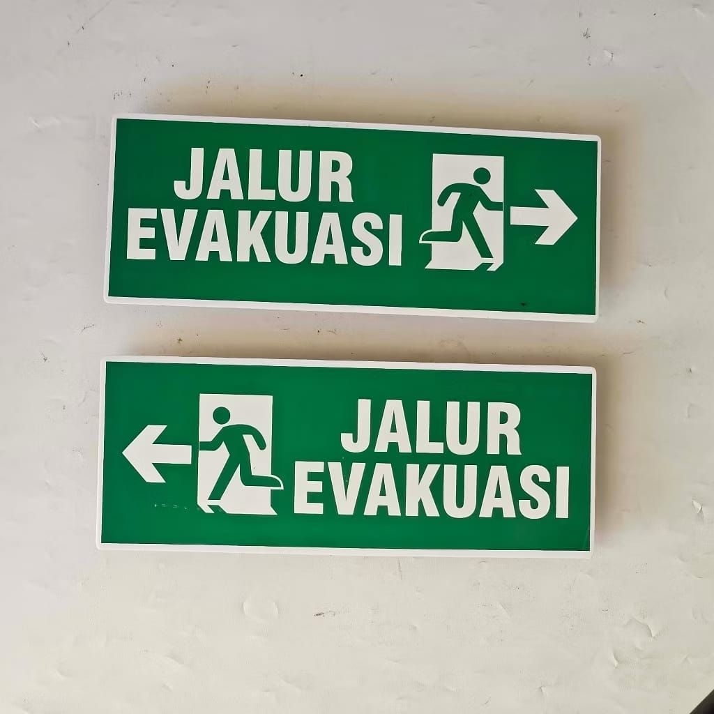 Akrilik Jalur Evakuasi, Akrilik Sign Evakuasi, Rambu Jalur Evakuasi