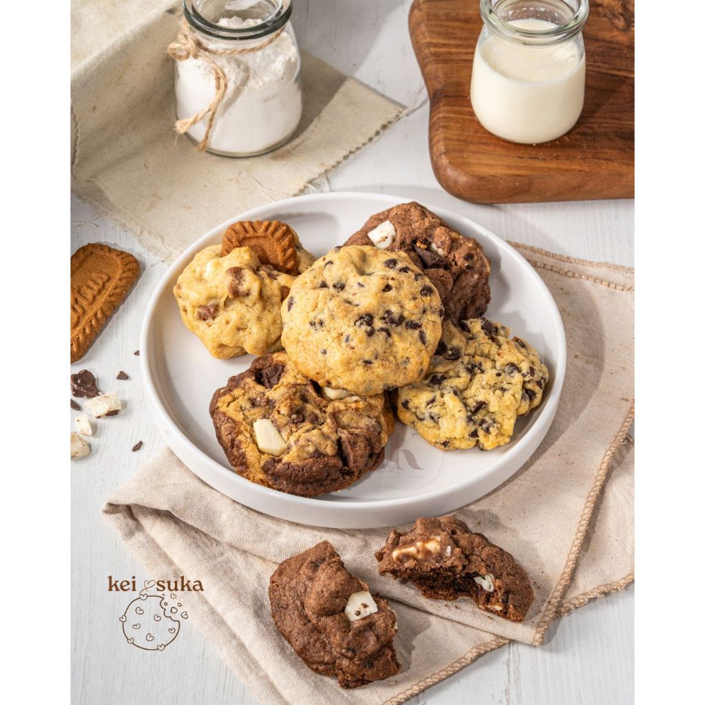 

Keisuka Soft Baked Cookies Big Cookies All Variant - Bayar 5 Dapat 6 Paket Istimewa Lengkap 5 Pilihan Rasa Nutella Boom Biscoff NYC Brookies Classic Triple Chocolate