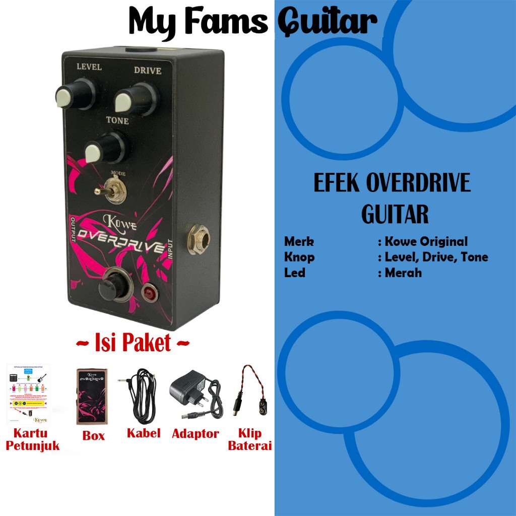 Efek Overdrive Gitar Merk Kowe Original