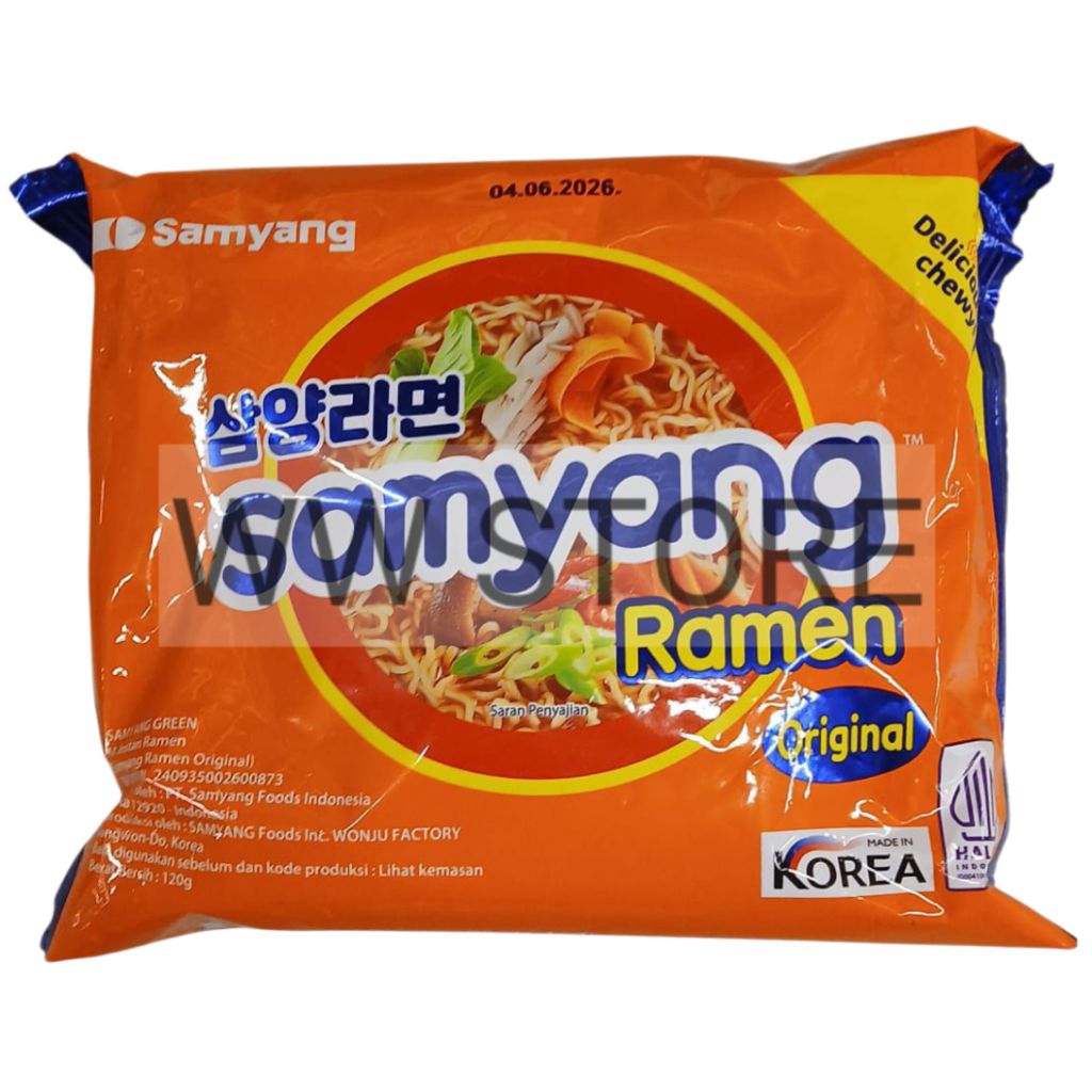 

Mi mie instan ramen halal MUI Korea Korean Samyang Green Ramen Original 120g