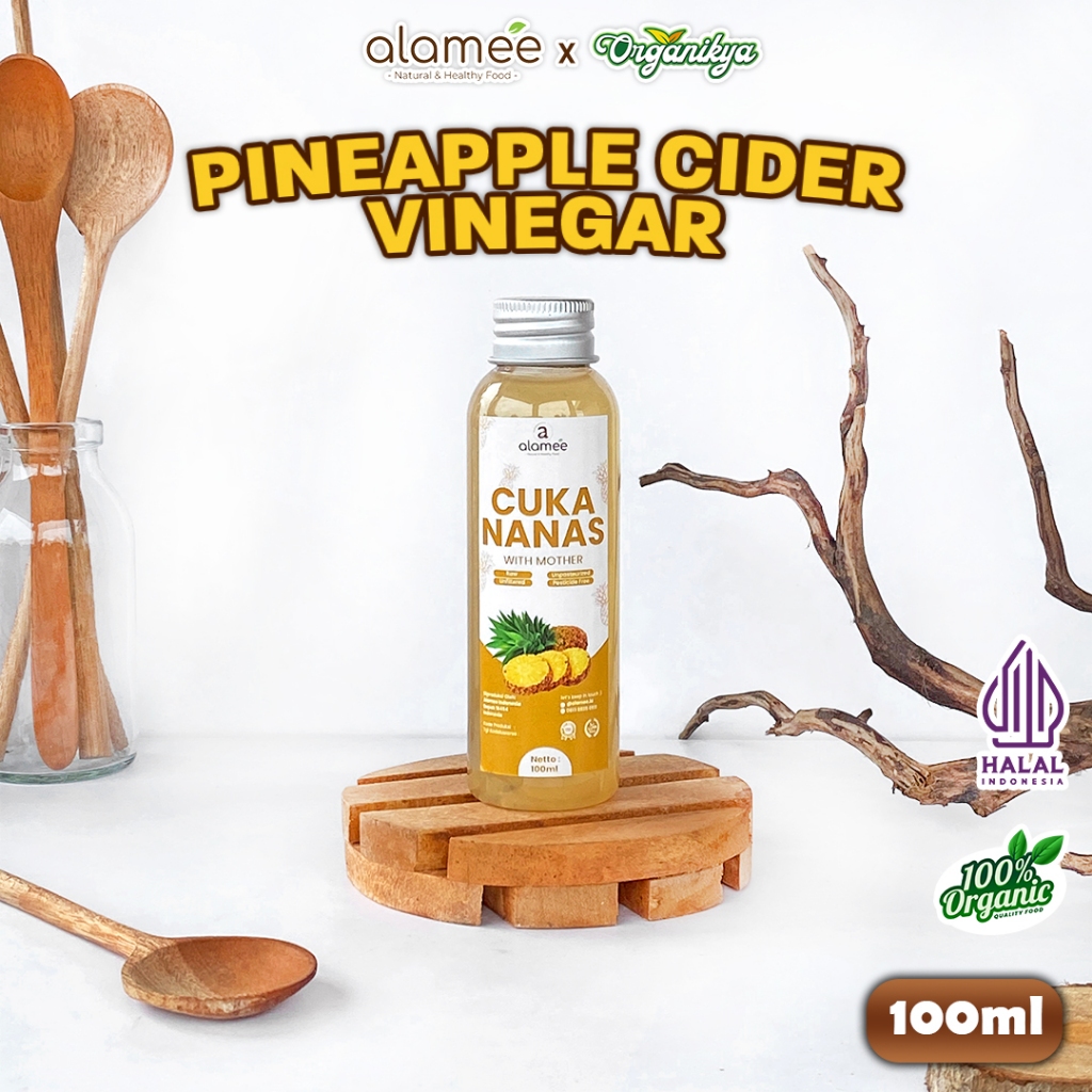

ALAMEE Cuka Nanas Original Pineapple Cider Vinegar With Mother Organik Asli 100ml organikya