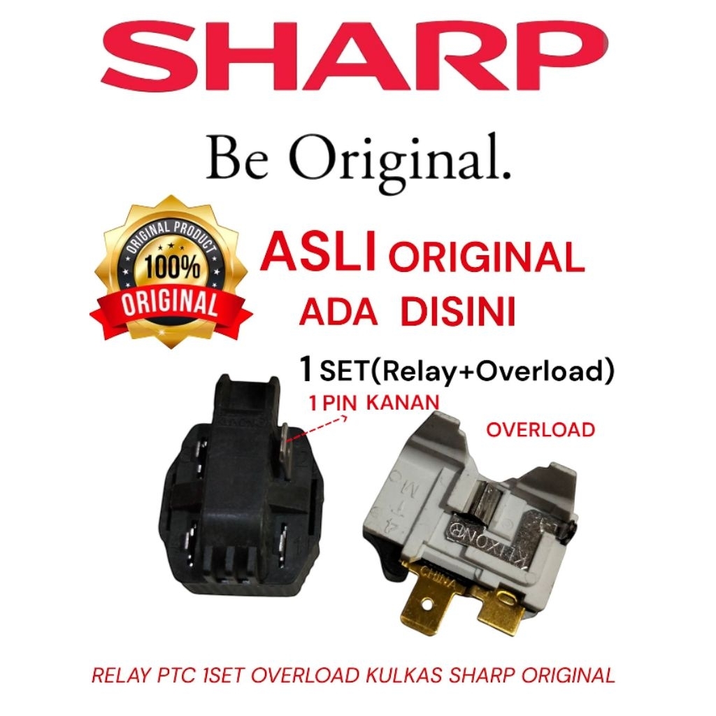 Relay ptc dan overload kulkas Sharp 1 pintu Original relay kulkas sharp 1 pintu