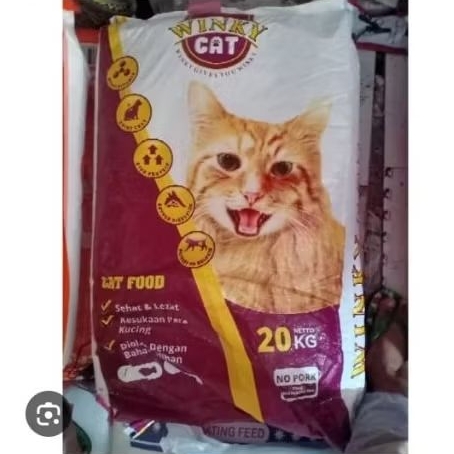 makanan kucing Winky / cat food kemasan 1 sak 20kg