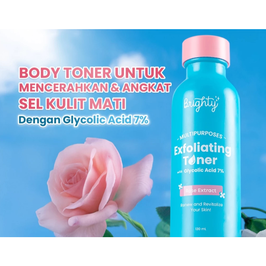 Brighty Multipurpose Exfoliating Toner Pemutih badan pencerah badan pencerah ketiak pemutih leher pe