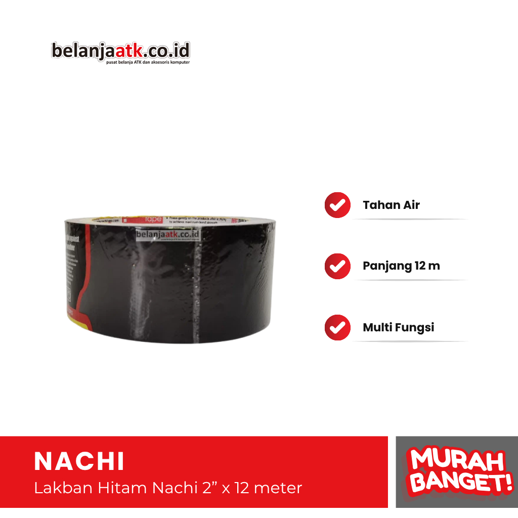 

Lakban Hitam Nachi 2” x 12 meter