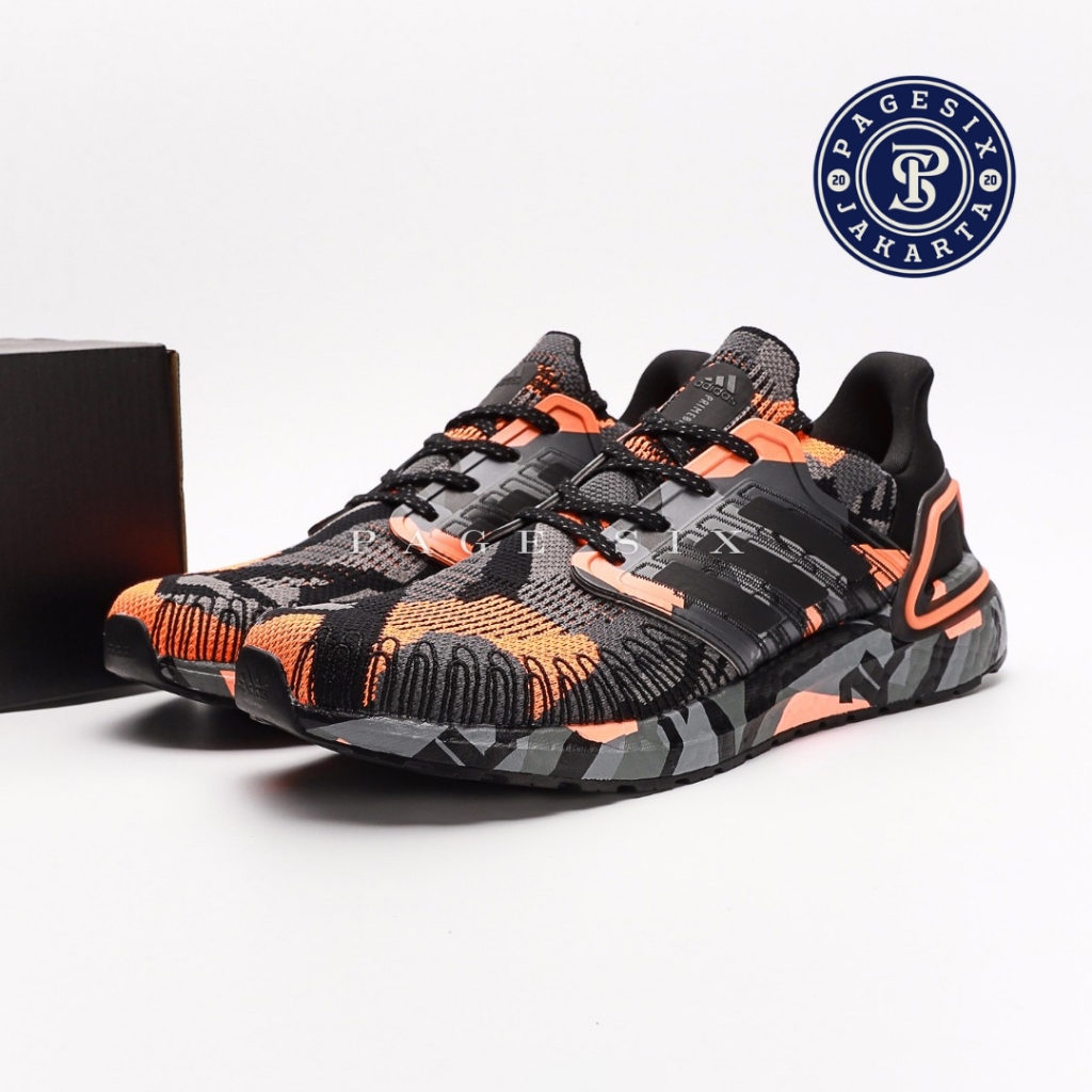 SIZE 41 1/3 READY STOCK - Adidas UltraBoost 20 Geometric Pack - Black Signal Orange (Ultra Boost) (S