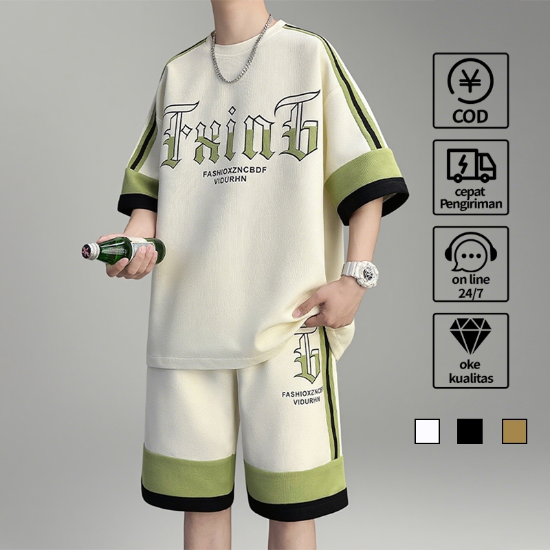 setelan pria baju pantai pria summer keren gombrong baju setelan pria