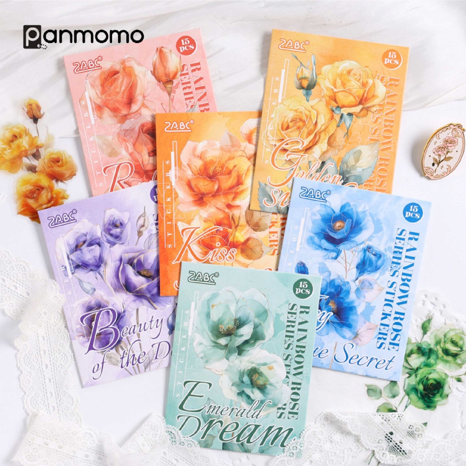 

Stiker Aesthetic - Sticker Deco - Sticker Bunga Rainbow Rose