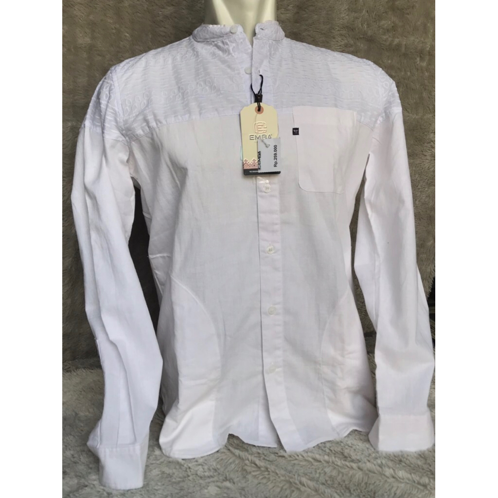 Kemeja koko/Emba/Lengan Panjang/warna putih/kemeja Pria