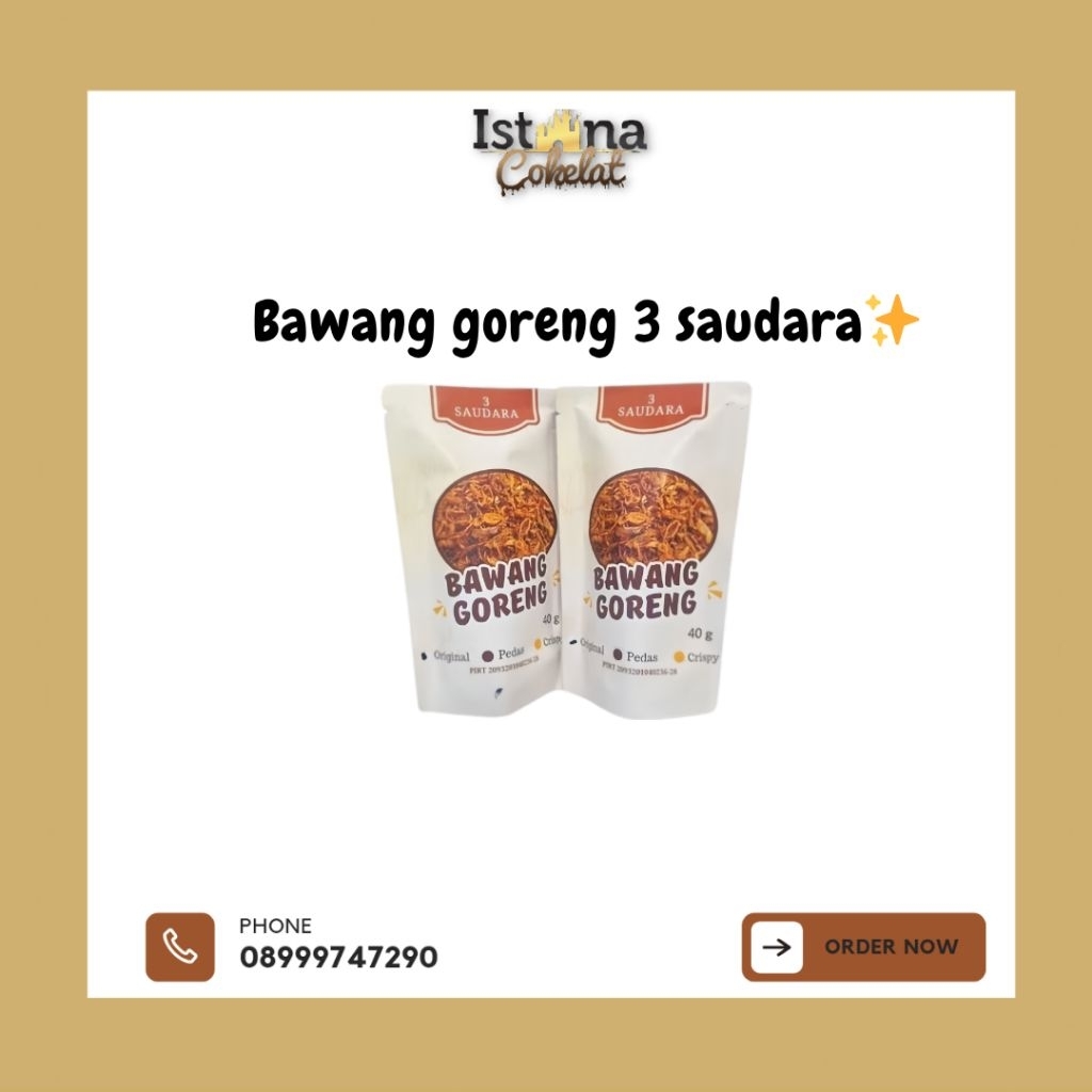 

Bawang Goreng 3 Saudara (original) 40gr, 70gr, dan 80gr