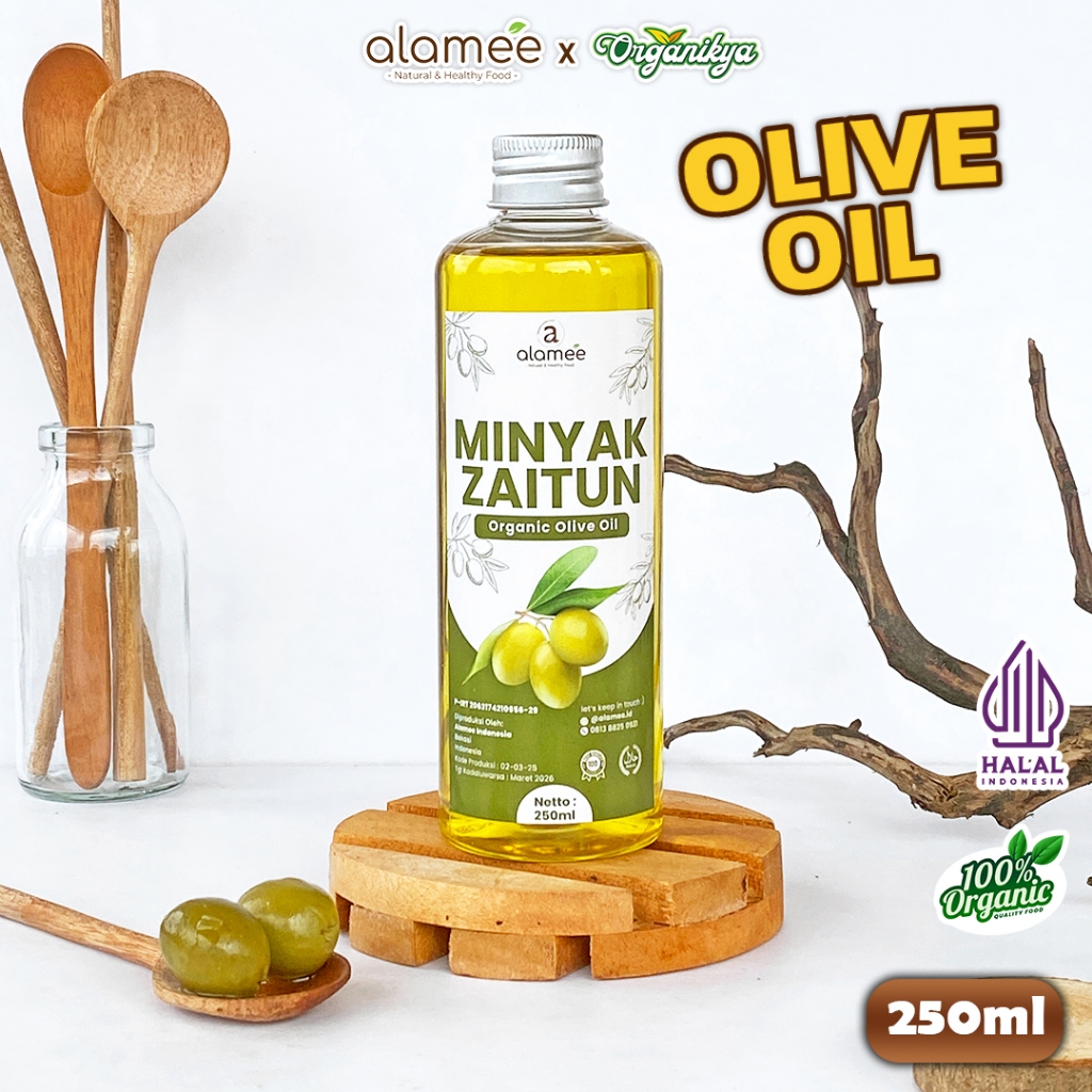 

ALAMEE Minyak Zaitun Olive Oil Extra Virgin Organic Organik Murni Asli Masakan 250ML organikya