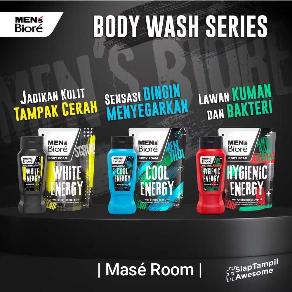 Men's Biore Body Wash - Sabun Cair Pria Kemasan Refill - 250ml | Mase Room