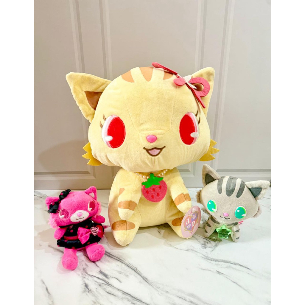 RARE | Boneka Plushie Jewelpet Coral sz Huge, Tour, & Garnet Sanrio Jewelpet