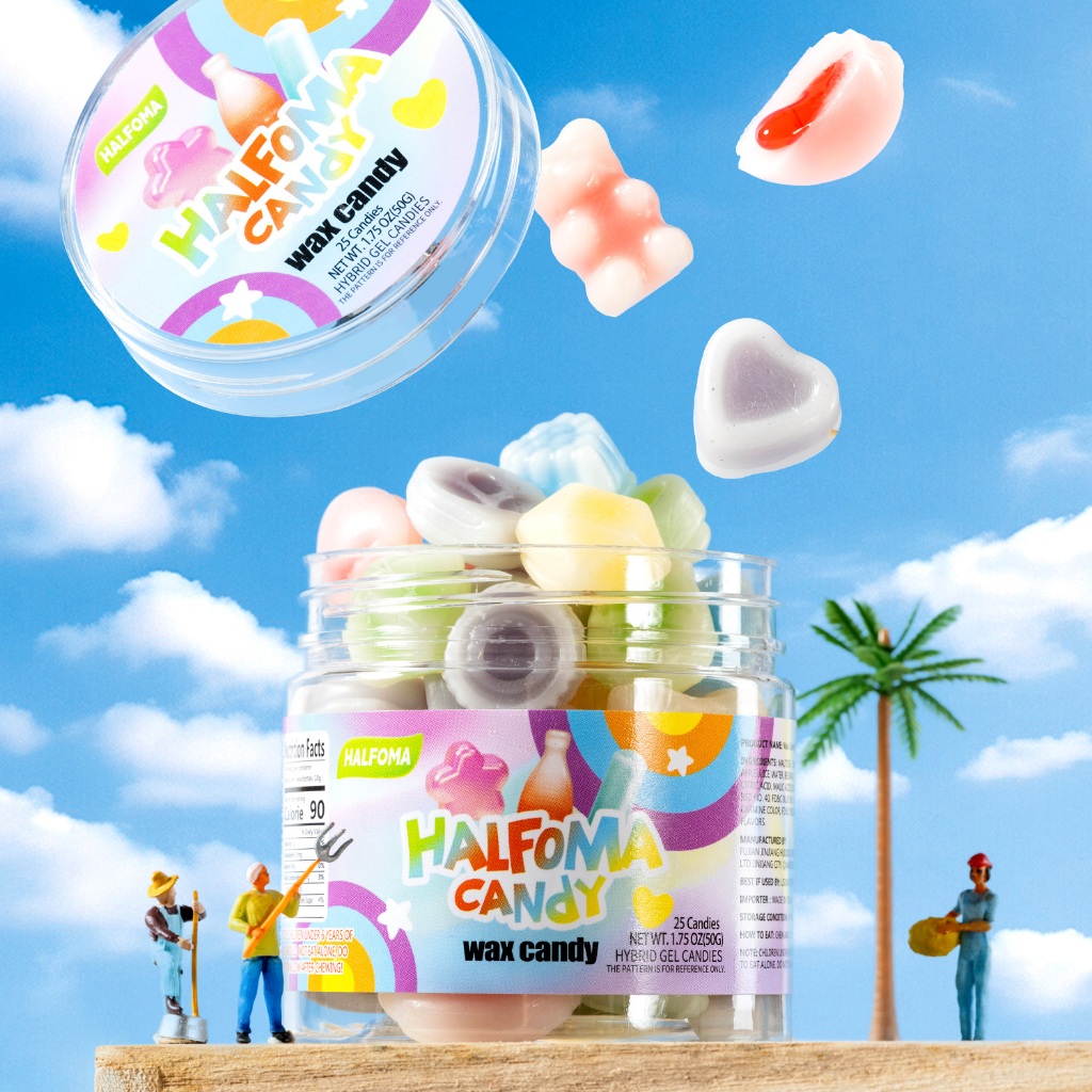 

Permen lilin, permen buah asam manis baru dalam kaleng camilan populer permen halal 3 ukuran dan 10 rasa