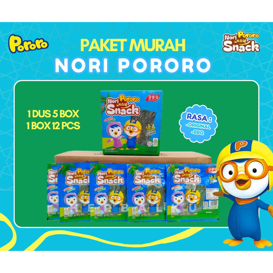 ( 1 DUS ) PORORO NORI SNACK SACHET / PORORO NORI SNACK