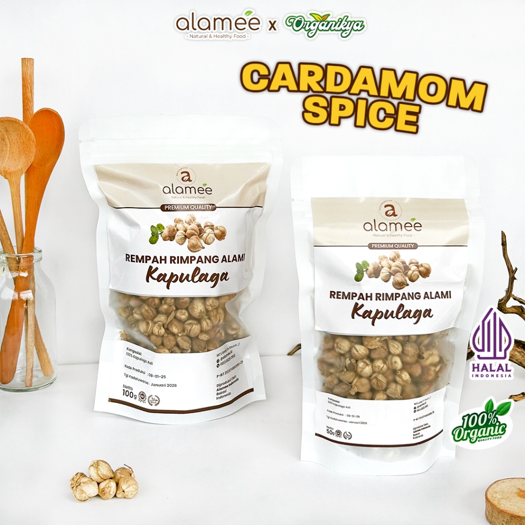 

ALAMEE Kapulaga Kering Lokal Cardamom Kapolaga Kapol Rempah Organik Bumbu Seasoning organikya