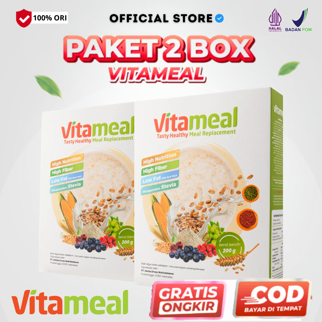 

Vitameal Paket 2 BOX Sereal Multigrain Atasi Gula Darah Cegah Diabetes Herbal Kolesterol Original