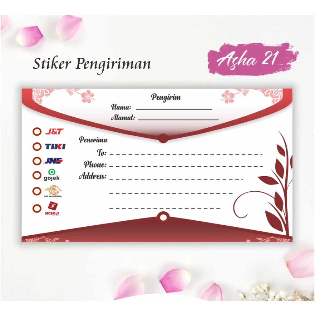 

STIKER LABEL PENGIRIMAN PAKET OLSHOP ASHA 21 READY STOCK