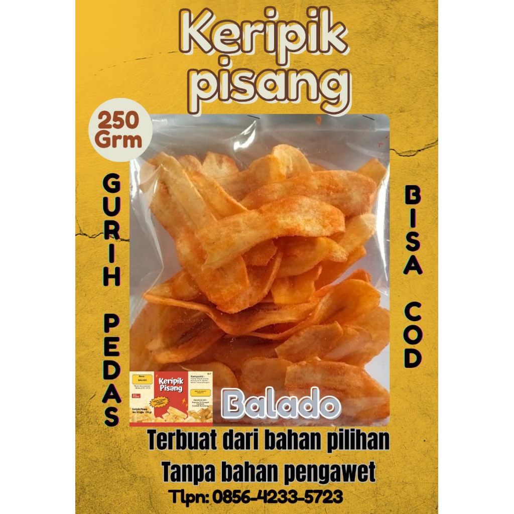 

keripik pisang balado kering 250 grm