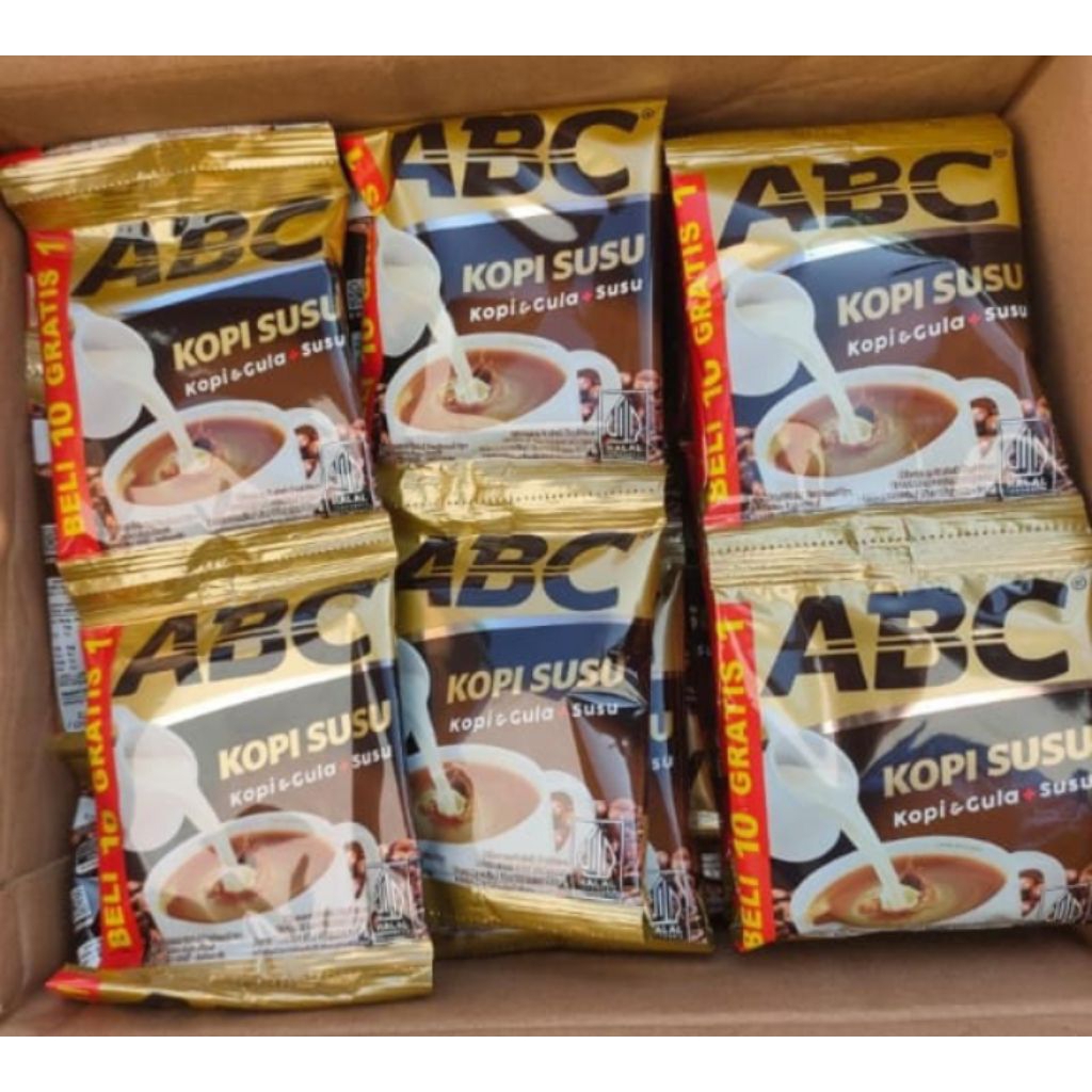 

ABC Kopi susu 1 renteng renceng , isi 11 sachet , per saset 30 gr