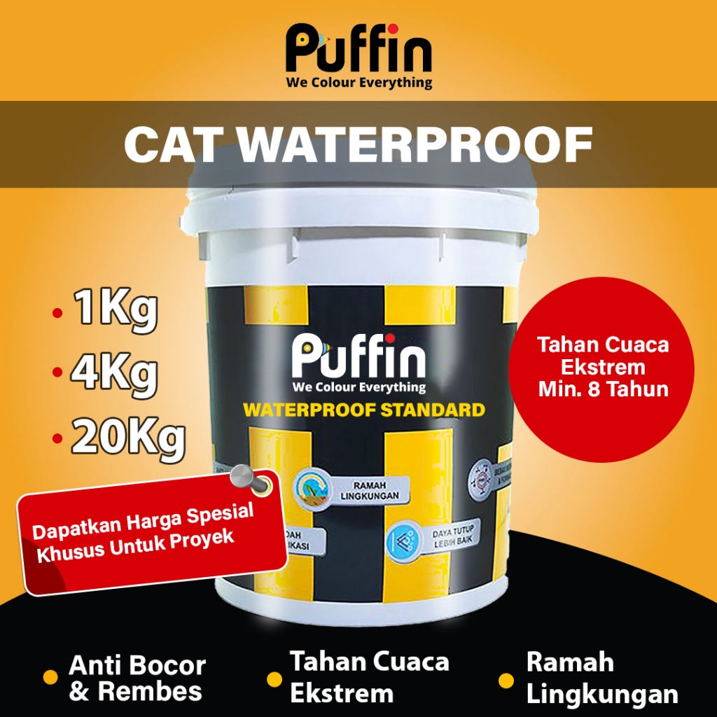 Puffin Paint cat pelapis anti air waterproof puffin standard 1 dan 4kg
