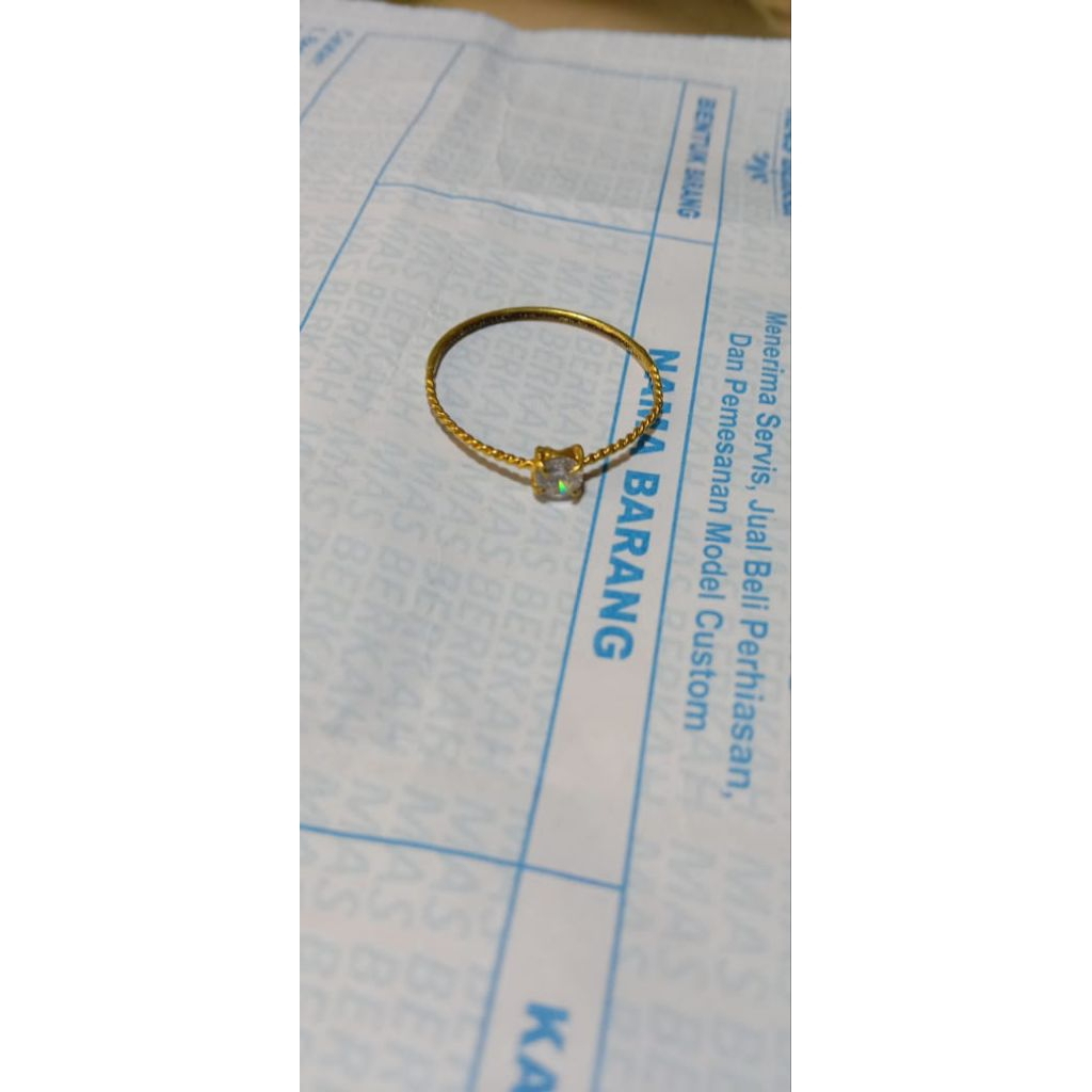 Cincin Emas Muda/ Cincin Emas 1 Gram/ Cincin Lilit Permata