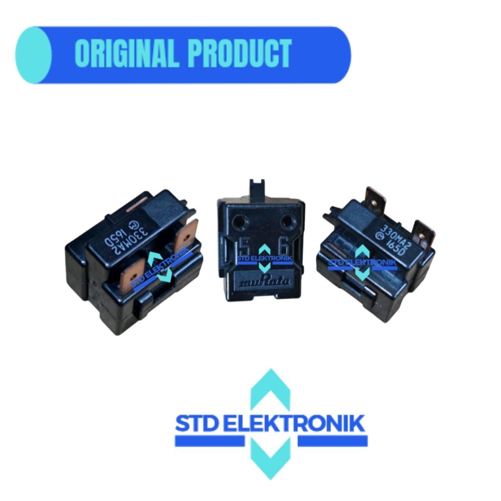 PTC Relay original murata 2 pin kanan - Riley untuk kulkas, freezer, showcase dan pendingin lainnya