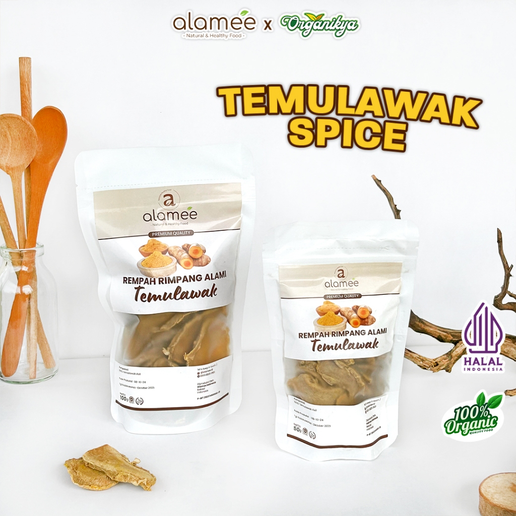 

ALAMEE Temulawak Kering Dried Curcuma Iris Rempah Organik Temu Lawak Masakan Seasoning organikya
