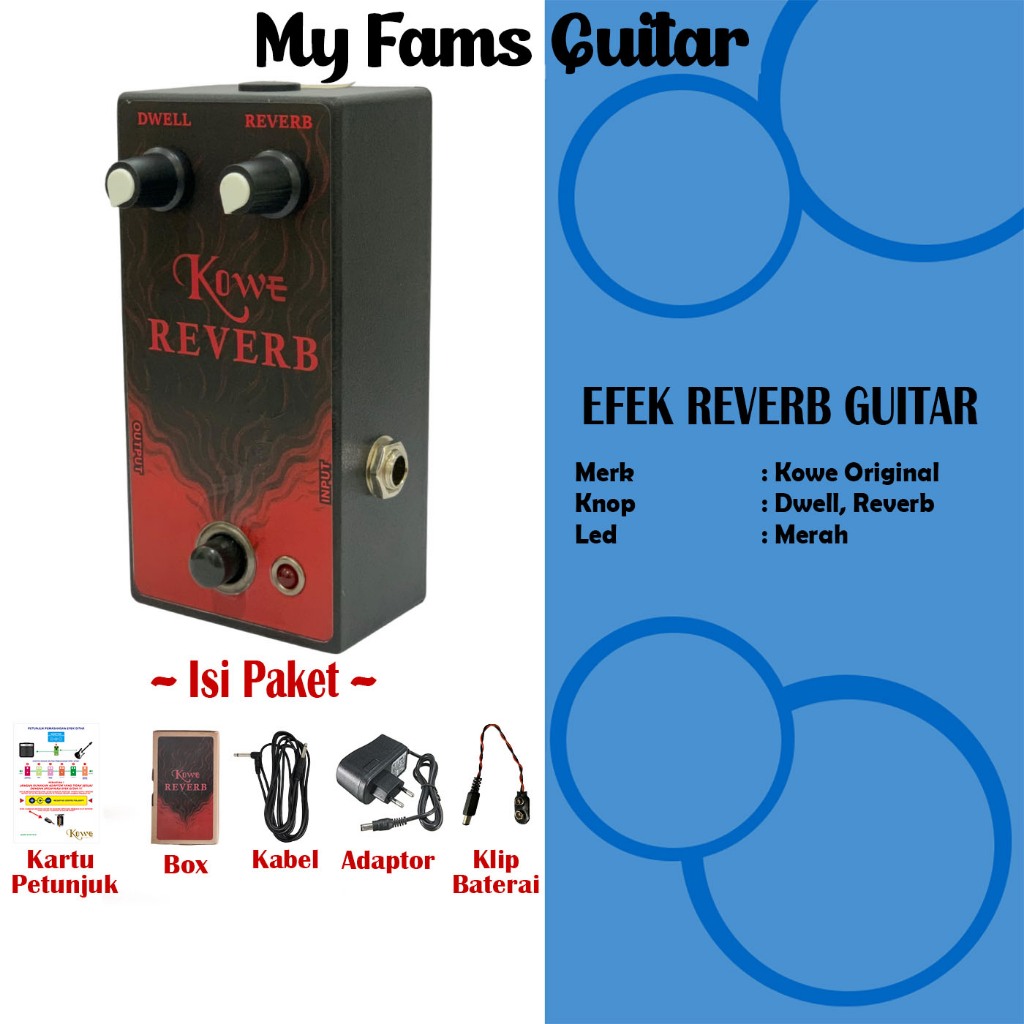 Efek gitar Reverb merk Kowe original