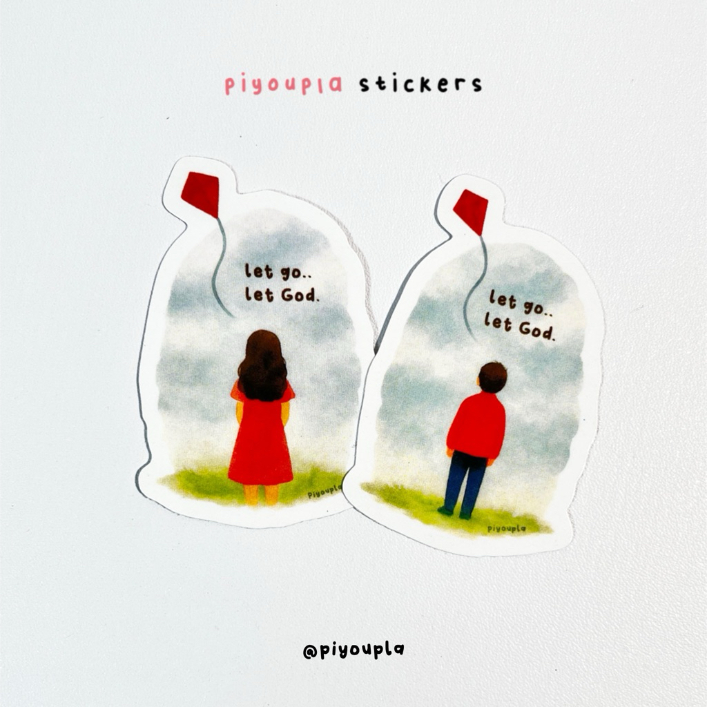 

piyoupla - let go let God motivation die cut vinyl sticker