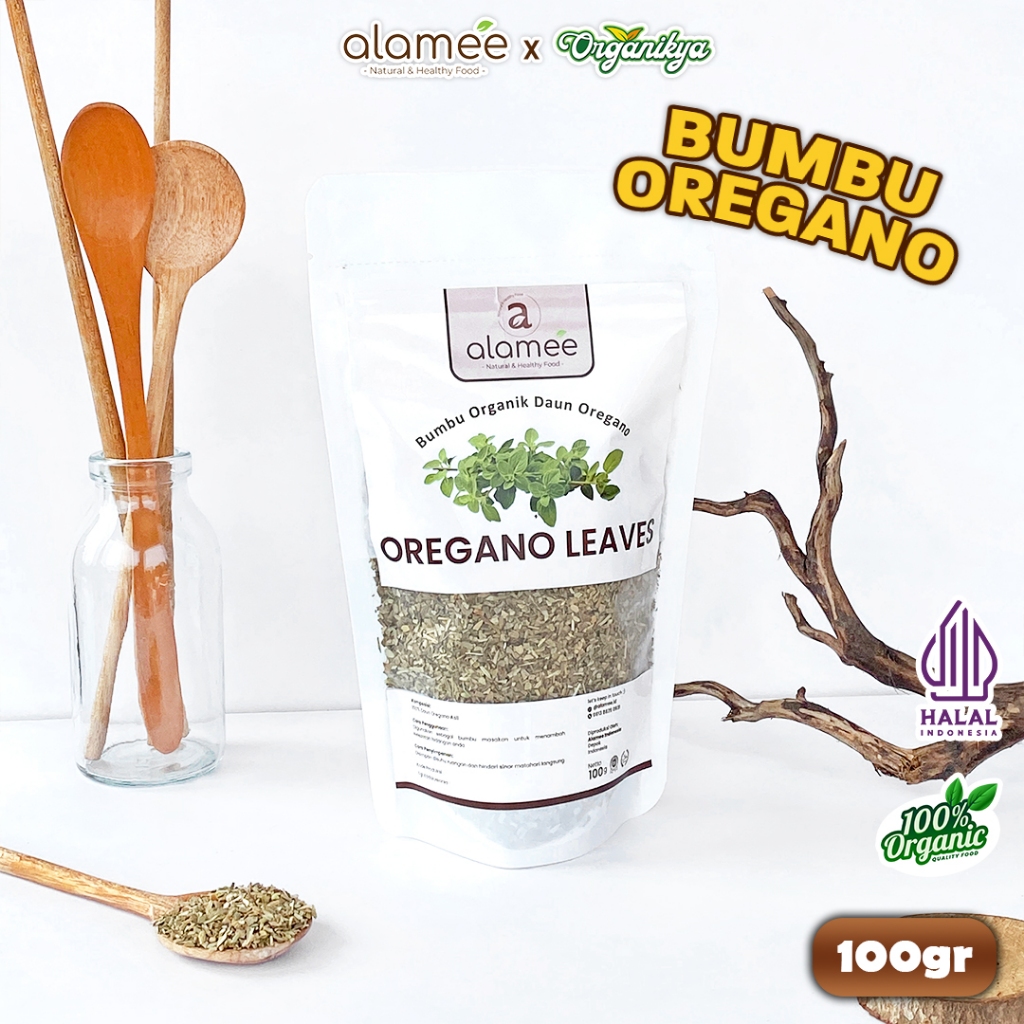 

ALAMEE Oregano Kering Dried Leaves Flakes Garnish Murni Asli Bumbu Dapur Organik 100g organikya