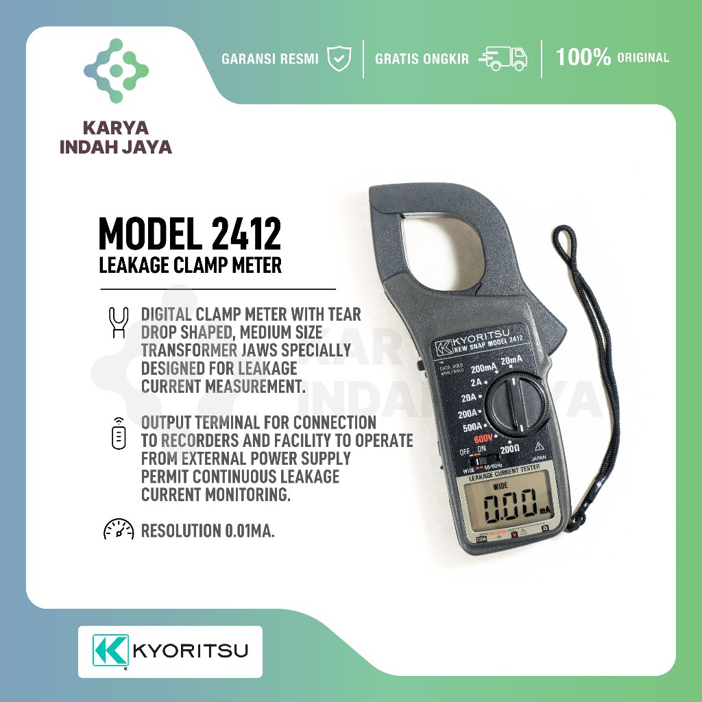 Kyoritsu 2412 Leakage Clamp Meter
