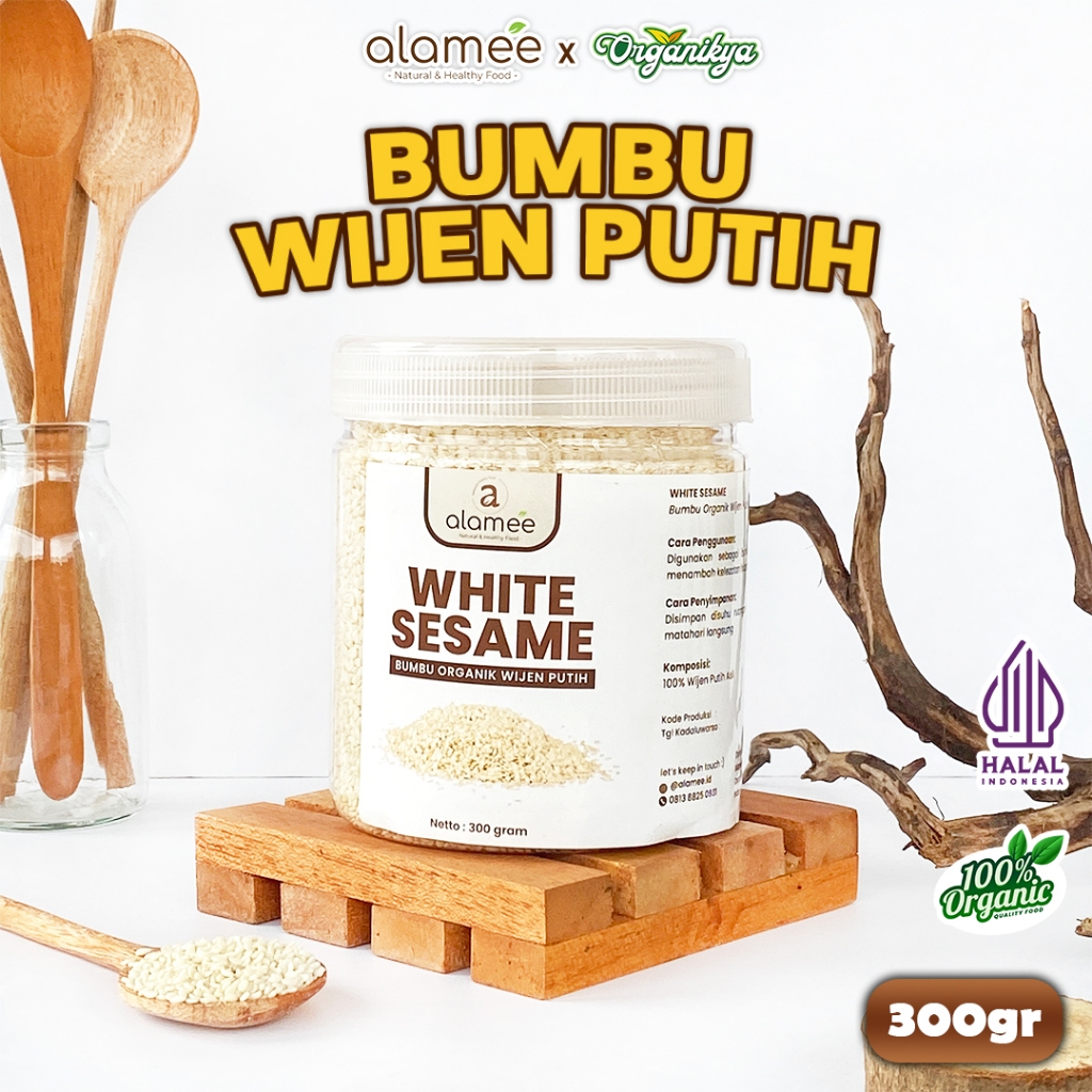 

ALAMEE Wijen Putih White Sesame Seed Seeds Bumbu Masak Dapur masakan Instan Organik 300G organikya