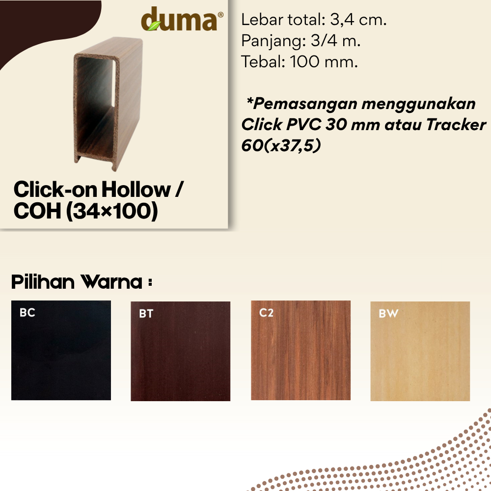DUMA WPC Click-on Hollow / COH (34×100)