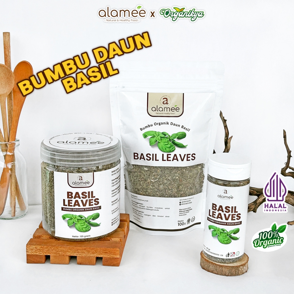 

ALAMEE Daun Basil Kering Bumbu Masak Kering Dapur Dried Leaf Murni Asli Masakan Instan organikya