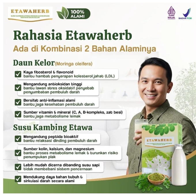 

Etawaherb Susu Kambing Etawa No 1 Bantu Kontrol Hipertensi Darah Tinggi