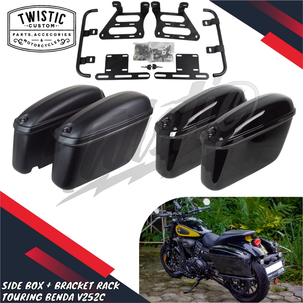 Side Box Merion Saddle Side Bag Saddlebag Pannier Bracket Tas Samping Touring Edition Motor Keeway B