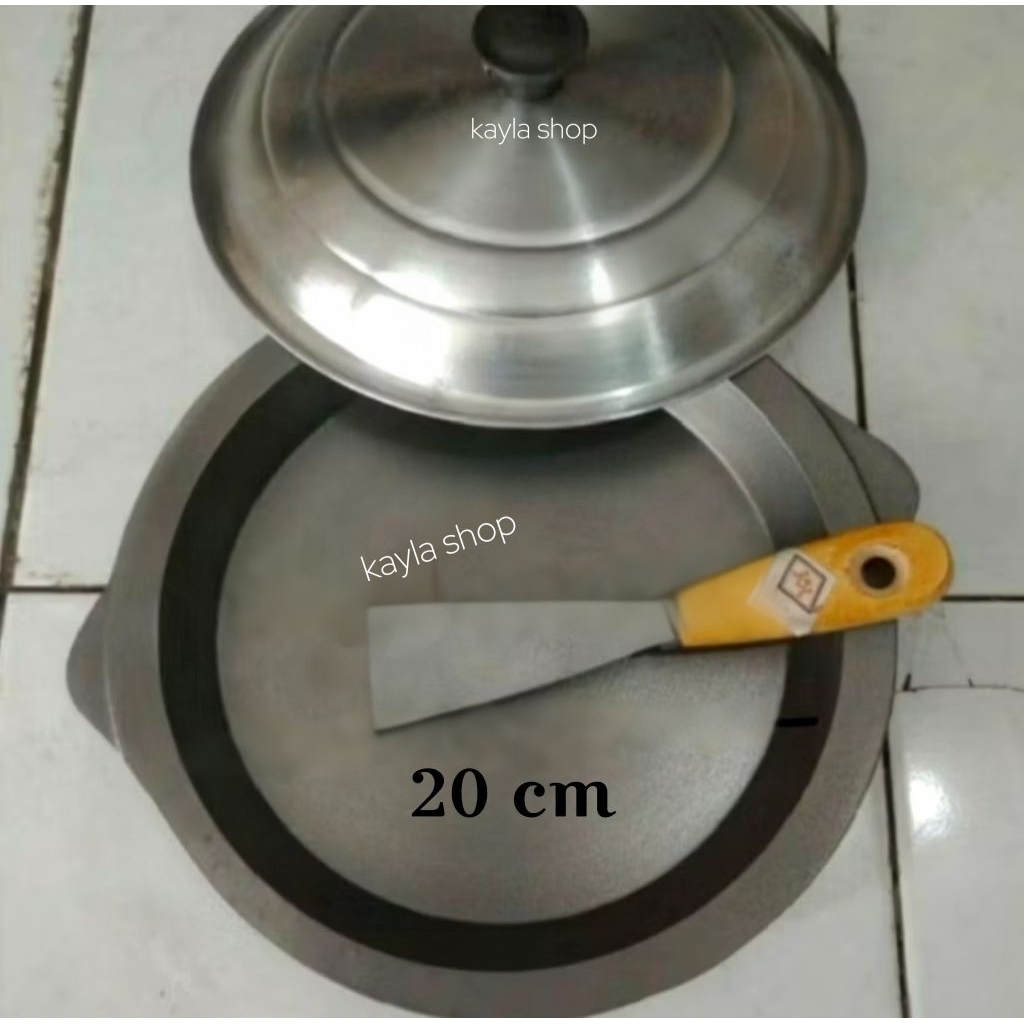 Loyang martabak manis tebal 20 cm anti lengket / set loyang martabak manis  loyang tutup+cape baja c