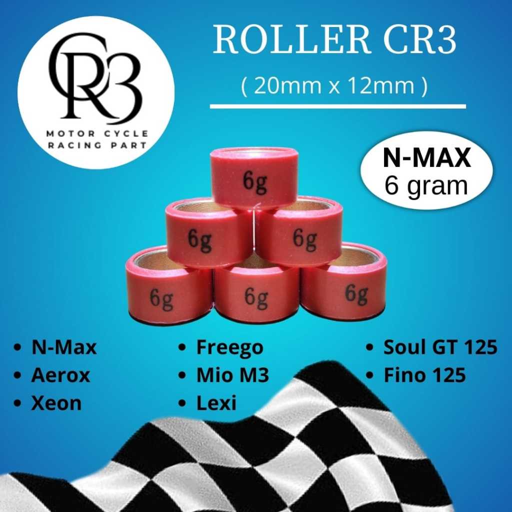 ROLLER RACING CR3 NMAX AEROX LEXI FREEGO SOUL GT 125 MIO M3 6/7/8/9/10/11/12/13/14 gram
