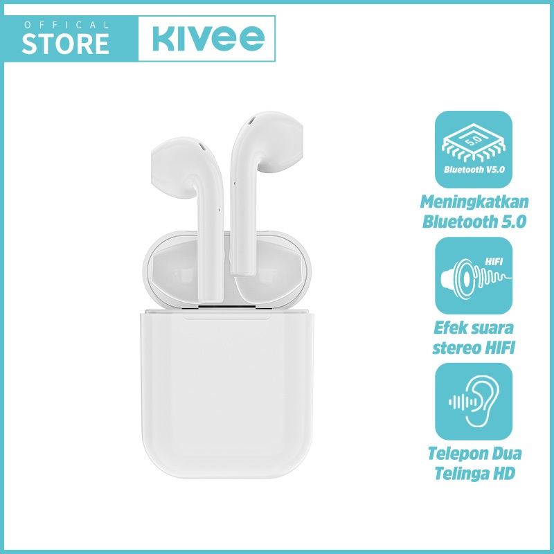 KIVEE Earphone bluetooth iphone mini TWS Noise Cancellation Universal Android and iOS