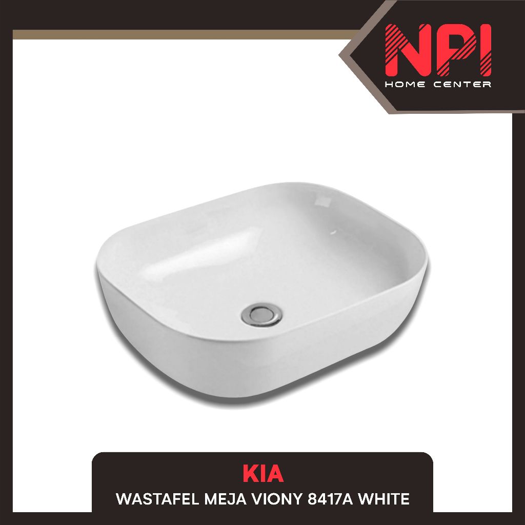Kia - Washtafel / Wastafel / Westafel Basin Bak Cuci Tangan Meja Viony 8417A White