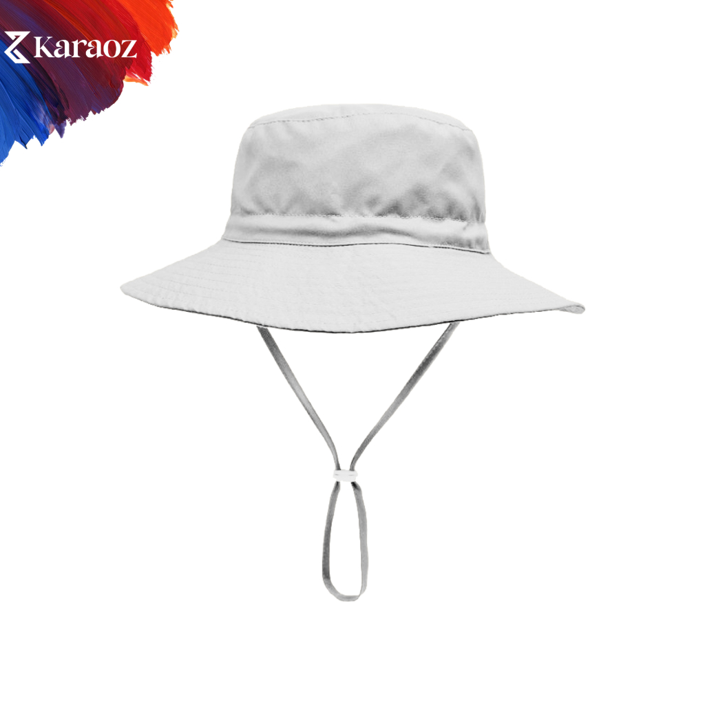 KARAOZ - Topi Rimba Gunung Polos Hiking Outdoor Pria Wanita Dewasa Warna Putih