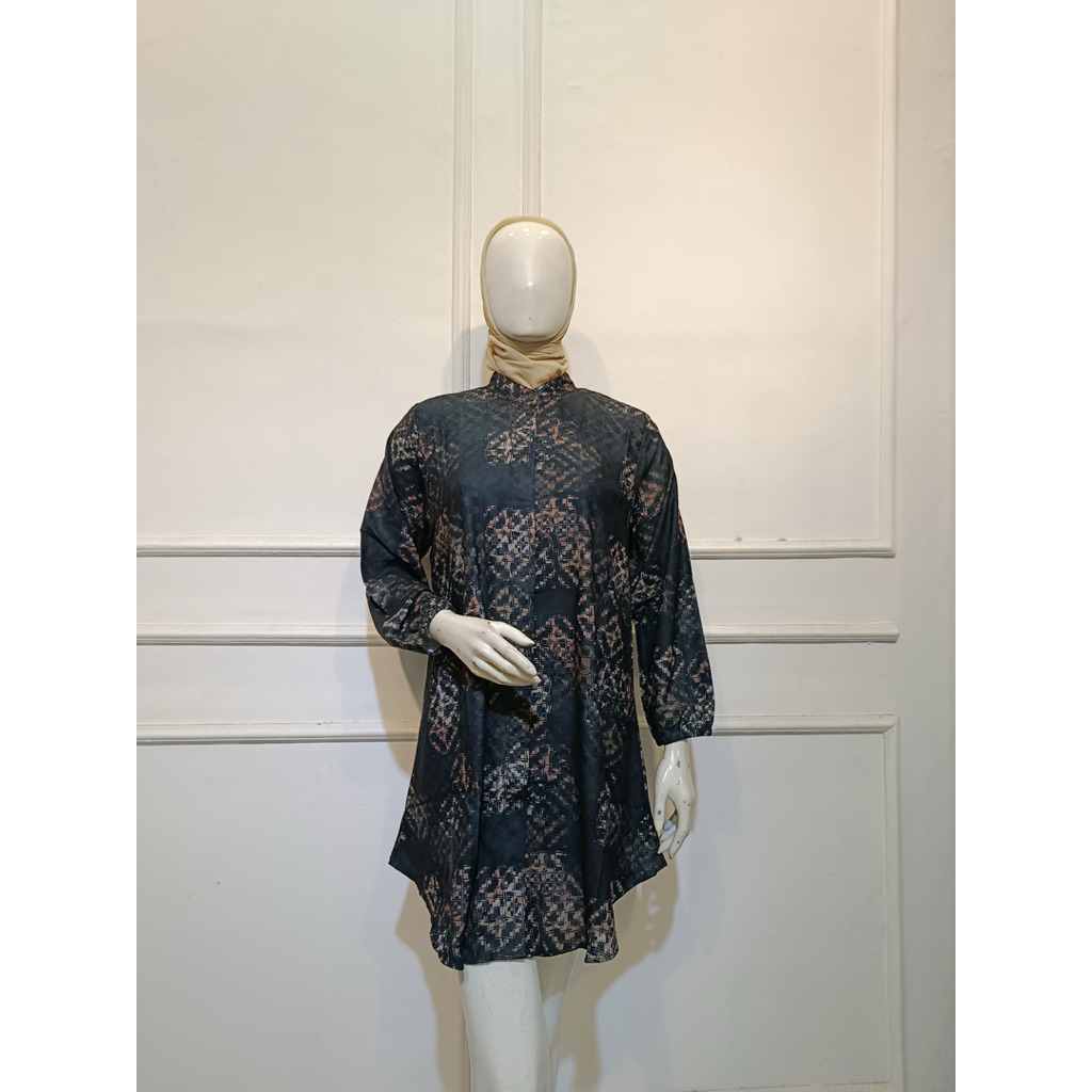 Tunik haniyah/motif kotak /panjang 90,ld 110/bahan dingin kualitas premium (COD)