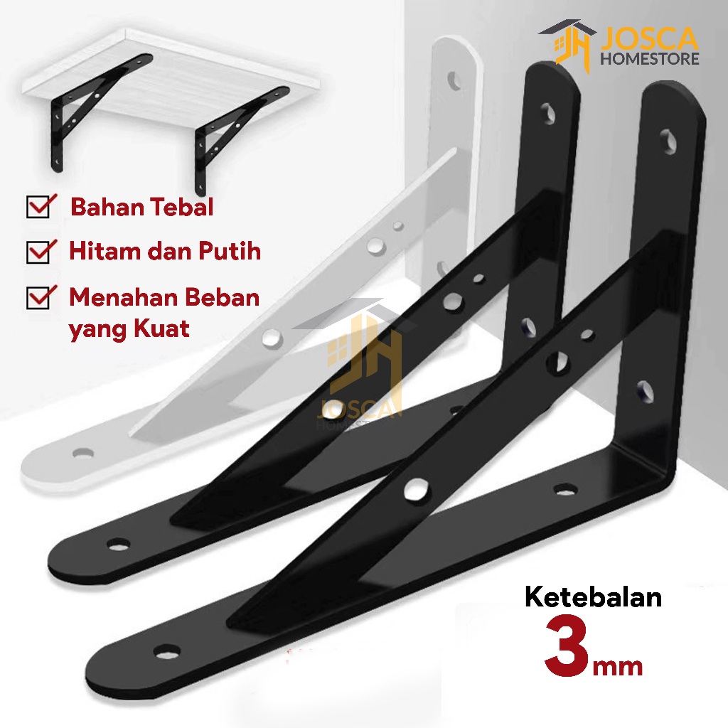 Bracket Besi Siku L Siku Rak Dinding Palang Ambalan Siku Rak Meja Dinding Tebal